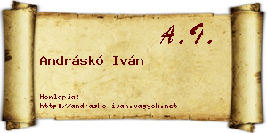 Andráskó Iván névjegykártya