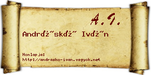 Andráskó Iván névjegykártya